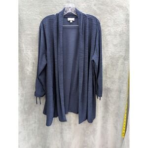 Lightweight‎ Open Front Cardigan Women's 1X Casual Embroidered Textured